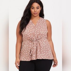 torrid Peplum Georgette Button-Front Blouse size 00